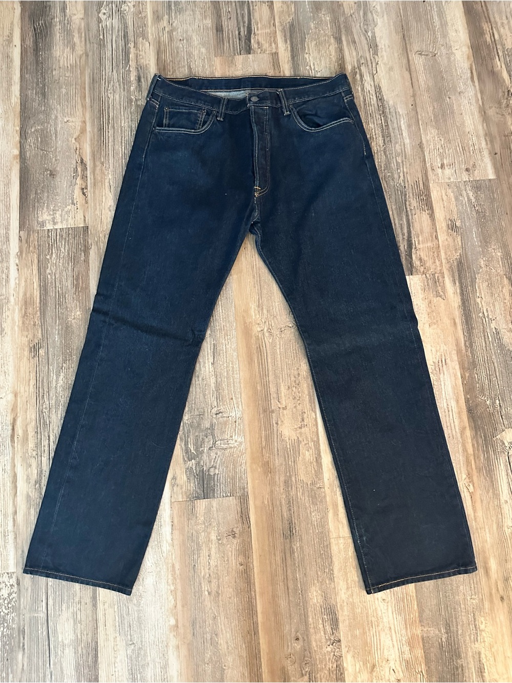 LEVI’S Classic Men's Dark Indigo Straight 501 Leg Jeans